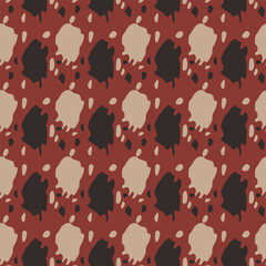 Tribal ethnic camouflage abstract pattern design in fall color trend. Seamless rustic surface texture with neutral tone handwork mark making shapes. 