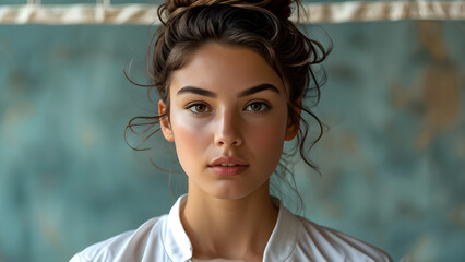 French Twist Style: Beautiful Western Volleyball Athlete, Elegant Updo: Stunning Girl's Hairstyle, Chic Look: Beautiful Western French Twist, Stylish Hairdo: Elegant for Athlete