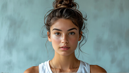 French Twist Style: Beautiful Western Volleyball Athlete, Elegant Updo: Stunning Girl's Hairstyle, Chic Look: Beautiful Western French Twist, Stylish Hairdo: Elegant for Athlete