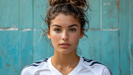 French Twist Style: Beautiful Western Volleyball Athlete, Elegant Updo: Stunning Girl's Hairstyle, Chic Look: Beautiful Western French Twist, Stylish Hairdo: Elegant for Athlete