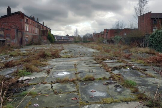 Idled Urban Landscape: Brownfield Site in Leeds Awaiting Industrial Development