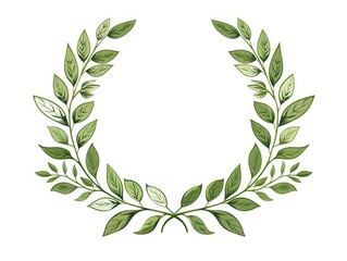 laurel wreath, white background