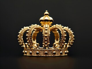 gold royal crown, black background