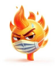 Fiery Emoticon Icon for Fun Communication Amid Pandemic