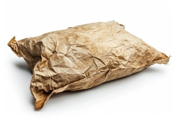 Crumpled Dirty Pillow on White Background. Concept of Old and Germ-Infested Pillow for Health