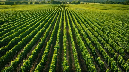 green vineyards for harvesting aerial view