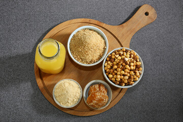 Indian Sattu Drink With Gur Chana and Brown Sugar