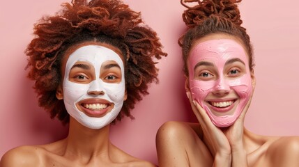 woman with beauty face mask on her face