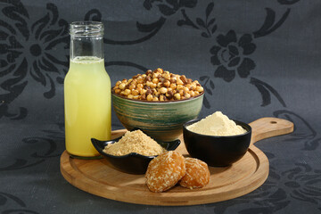 Indian Sattu Drink With Gur Chana and Brown Sugar