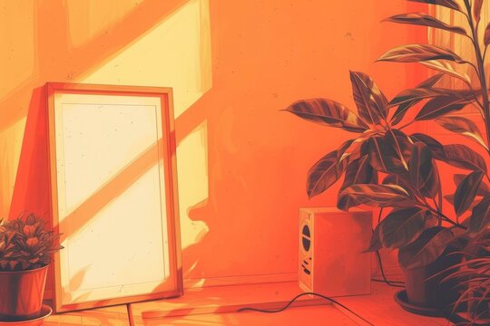 retro orange aesthetic room