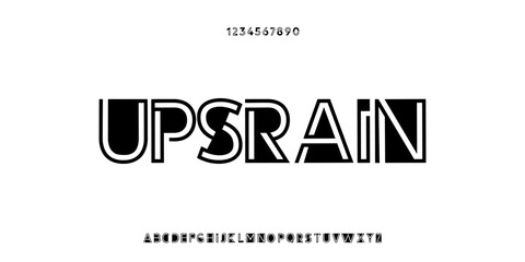 Modern abstract digital alphabet font. Minimal technology typography, brand, Creative urban sport fashion futuristic font and with numbers. vector illustration