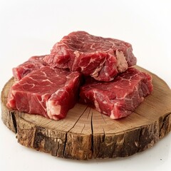 Fototapeta premium Beef tenderloin steaks on a wooden cutting board