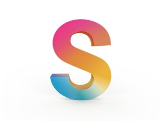 S icon logo design, color gradient on white background