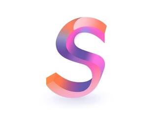Naklejka premium S icon logo design, color gradient on white background