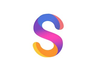 S icon logo design, color gradient on white background