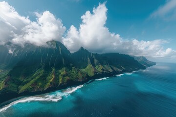 Aerial View of Island - A Stunning Destination with Blue Waters