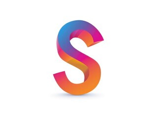 Naklejka premium S icon logo design, color gradient on white background