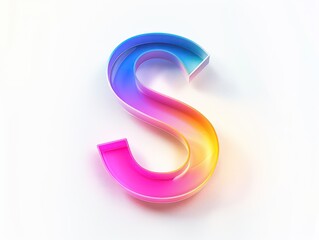 Naklejka premium S icon logo design, color gradient on white background