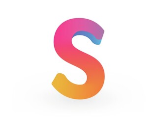 S icon logo design, color gradient on white background