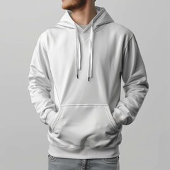 White hoodie mockup front view