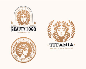 Vector elegant beauty woman salon logo design collections for company