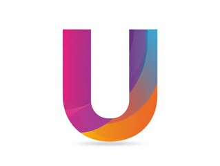 U icon, logo design, color gradient, white background
