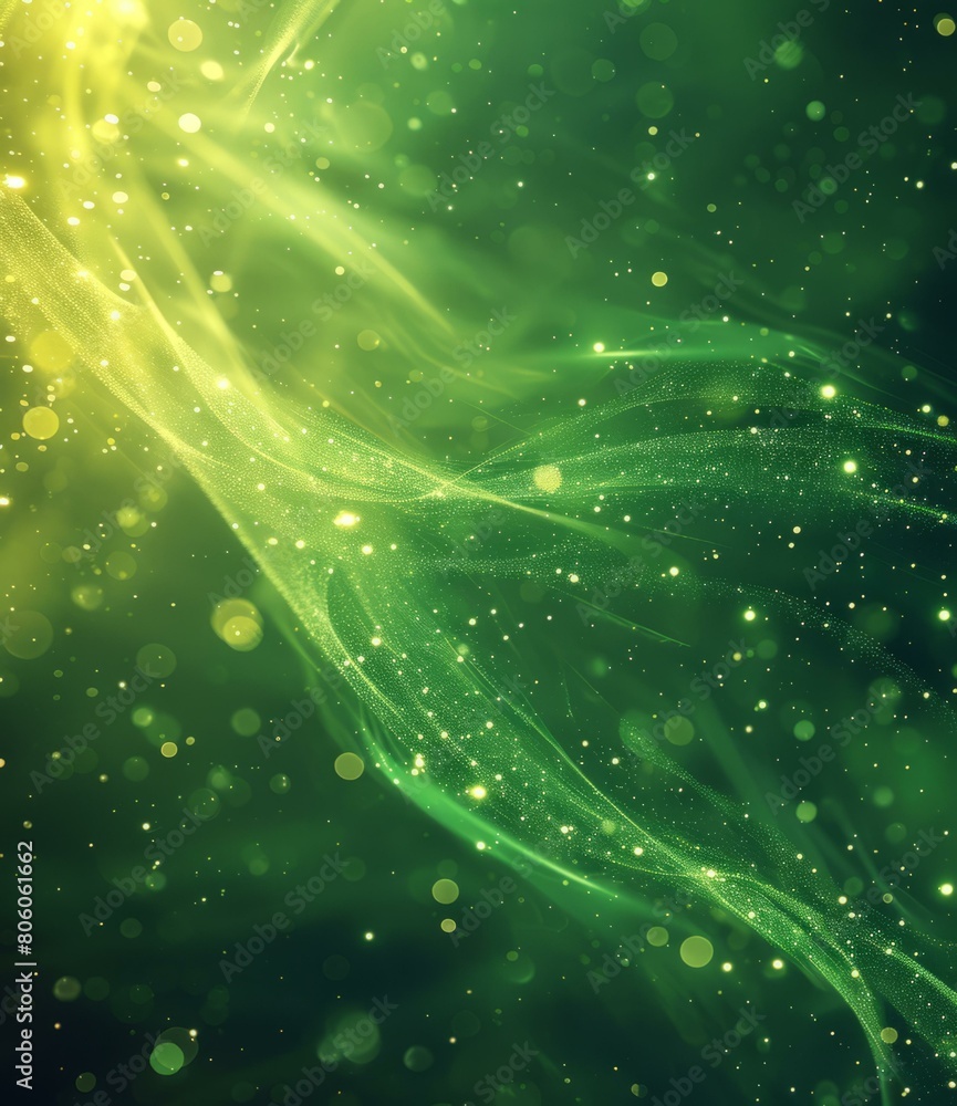 Poster green abstract background with lightnings