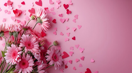 pink flowers with pink background