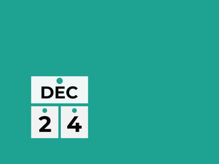 December 24 calendar reminder. 24 December daily calendar icon template. Calendar 24 December icon Design template. Vector illustration
