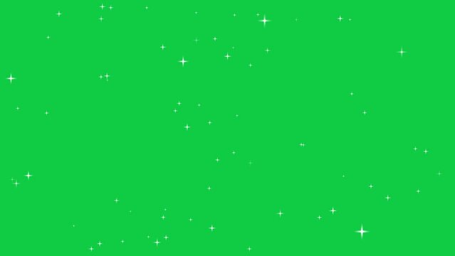 Fairy shining flashing magic twinkle stars starlight on chroma key green screen alpha channel background 