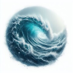 Fototapeta premium Ocean wave isolated on a white background 