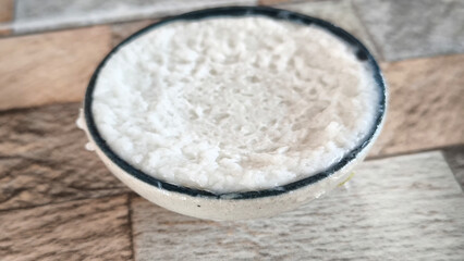 Khanom cup is a dessert in Thailand.