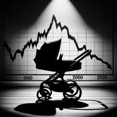 Dwindling Birth Rate: A Visual Metaphor in Monochrome