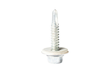 Roof screw. Roofing screws on a white background