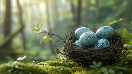 Fototapeta premium nest with eggs