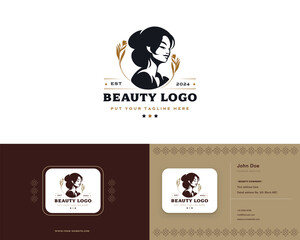 Vector elegant beauty woman salon logo design collections for company