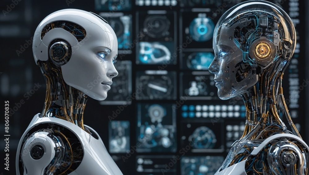 Poster confrontation of two different language models of artificial intelligence
