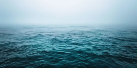 blue sea with waves and clouds , blue ocean with fog, nature background