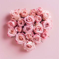 Blooming Heart of Pink and Cream Roses