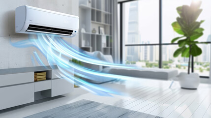 Fototapeta premium air conditioner in living room