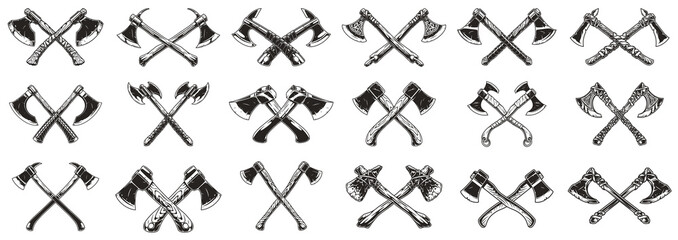 Crossed axes monochrome set elements