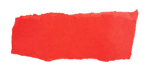 Red Torn paper in a rectangle shape, ripped orange paper sheet, realistic paper scrap with torn...