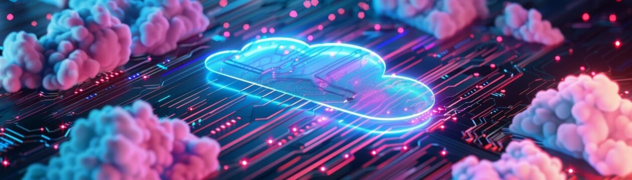 Illustrate data security within cloud platforms, showing encryption and protection measures