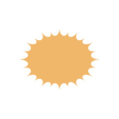 シンプルな黄色ギザギザ吹き出し_主線なし