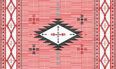 Seamless pattern, beautiful cloth or rug pattern of the Navajo tribe. indigenous geometric art