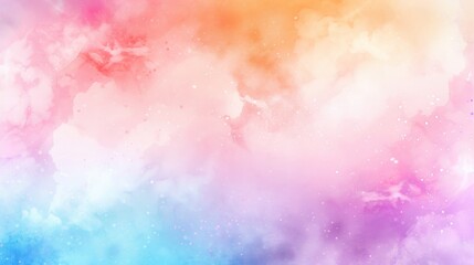 Colorful pastel watercolor background with soft blurred color gradients, in a dreamy and romantic style, with rainbow colors, cloudcore, high resolution, with a harmonious composition.