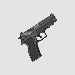 Simple Pistol Vector Design, pistol illustration