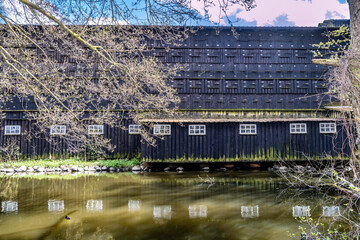 Old water driven factory Klostermoelle in the Danish Lake District, Denmark