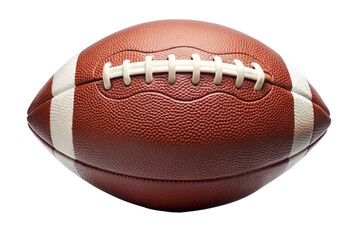 American Football Ball Isolated on White Background - Sports Equipment Stock Photo
