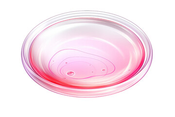 A pink bowl with a white rim